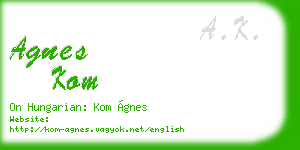agnes kom business card